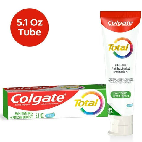 COLGATE TOTAL TOOTHPASTE 5.1OZ - WHITENING + FRESH BOOST GEL - Kurt Supermarket