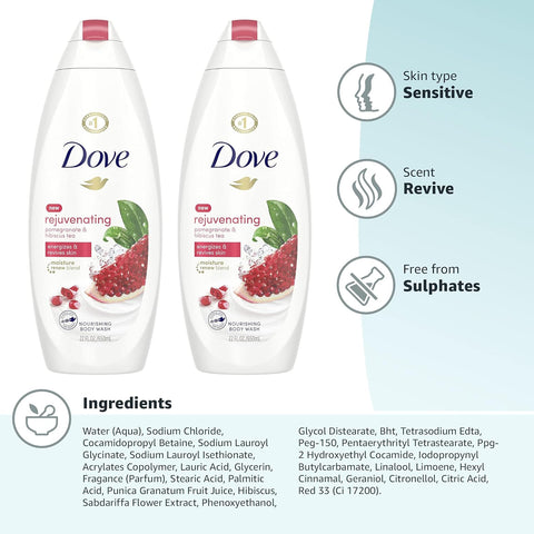 DOVE BODYWASH 22 OZ - POMEGRANATE & HIBISCUS - Kurt Supermarket