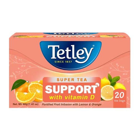 TETLEY SUPER 20 TEABAGS - 40G WITH VITAMIN D - Kurt Supermarket