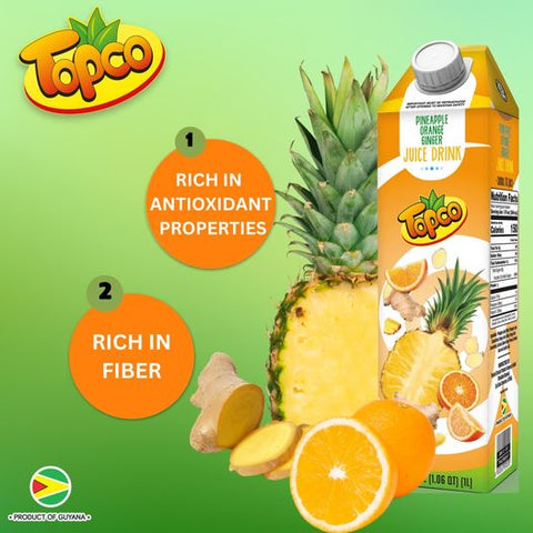 TOPCO JUICE 1L - PINEAPPLE ORANGE GINGER - Kurt Supermarket