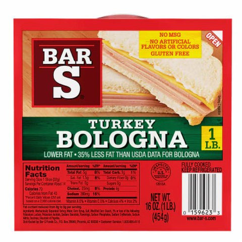 BAR'S TURKEY BOLOGNA 1LB - Uplift Things