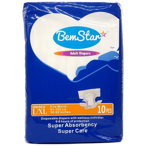 BEM STAR ADULT DIAPERS 10 PCS - L/XL - Uplift Things