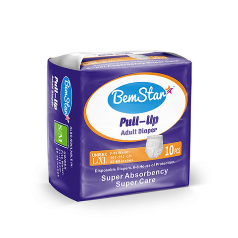 BEM STAR ADULT DIAPERS 10 PCS - PULLUPS L/XL - Uplift Things