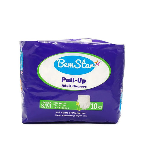 BEM STAR ADULT DIAPERS 10 PCS - PULLUPS S/M - Uplift Things