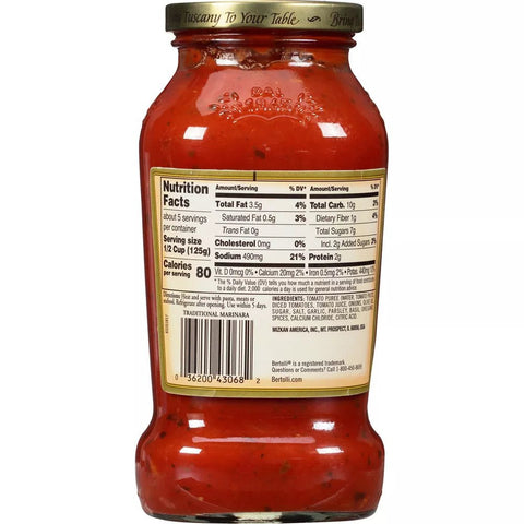 BERTOLLI SAUCE 24OZ - TRADITIONAL MARINARA - Kurt Supermarket