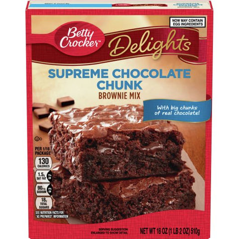 BETTY CROCKER BROWNIE MIX 18OZ - SUPREME CHOCOLATE CHUNK - Uplift Things