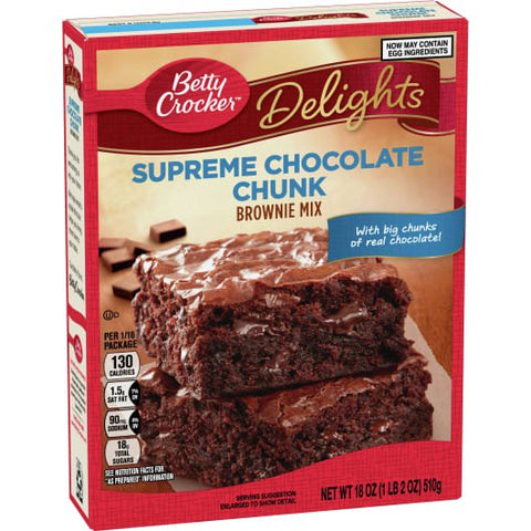 BETTY CROCKER BROWNIE MIX 18OZ - SUPREME CHOCOLATE CHUNK - Uplift Things