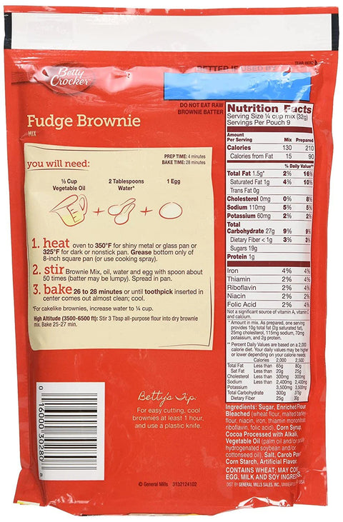 BETTY CROCKER FUDGE BROWNIE 10.25OZ - Uplift Things