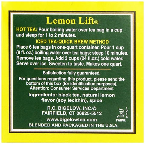 BIGELOW BLACK TEA 20 PCS - LEMON LIFT - Uplift Things