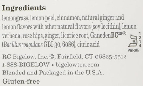 BIGELOW HERBAL TEA 39G - LEMON GINGER - Uplift Things