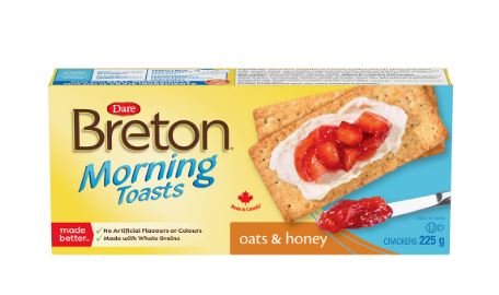 BRETON CRACKERS 225G - MORNING TOASTS OATS & HONEY - Uplift Things