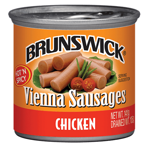 BRUNSWICK HOT 'N SPICY CHICKEN VIENNA SAUSAGES 141G - Uplift Things