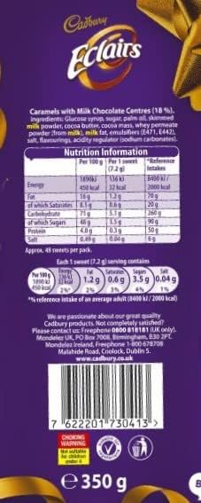 CADBURY ECLAIRS CHOCOLATE 350G - Uplift Things