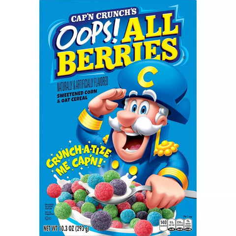 CAP'N CRUNCH CEREAL 10.3 OZ - OOPS! ALL BERRIES - Uplift Things