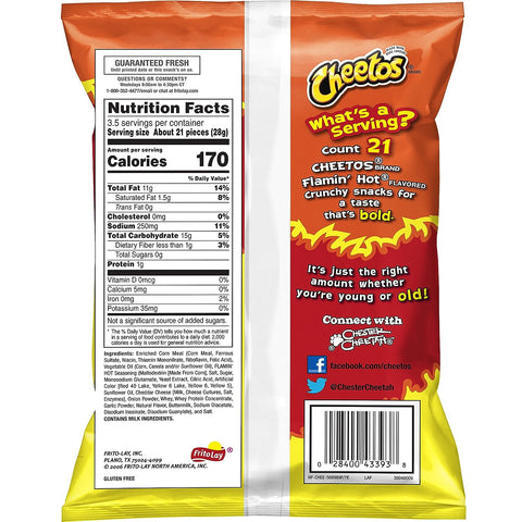 CHEETOS CRUNCHY 3.5 OZ - FLAMIN HOT - Uplift Things