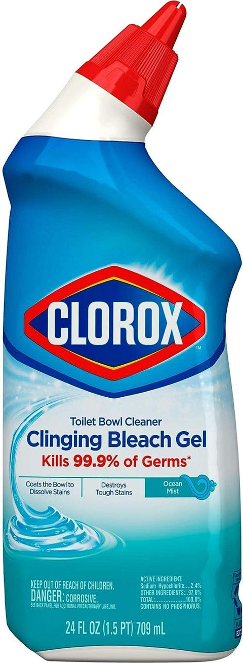 CLOROX TOILET CLEANER 24 OZ - BLEACH GEL OCEAN MIST - Uplift Things