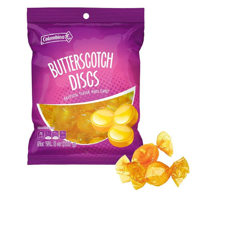 COLOMBINA HARD CANDY 8 OZ - BUTTERSCOTCH DISCS - Uplift Things