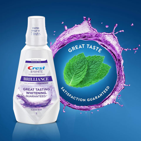 CREST 3D WHITE MOUTHWASH 1L - CLEAN MINT - Kurt Supermarket