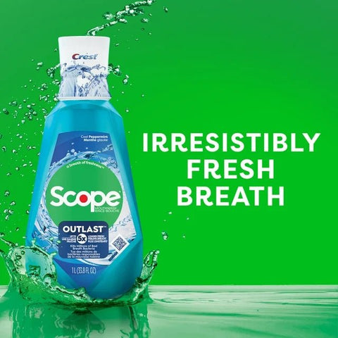 CREST MOUTHWASH 1L - SCOPE OUTLAST PEPPERMINT - Kurt Supermarket