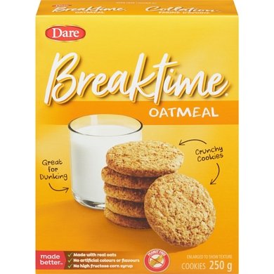 DARE BREAKTIME COOKIES 250G - OATMEAL - Uplift Things