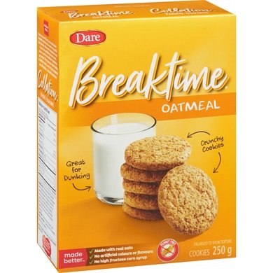 DARE BREAKTIME COOKIES 250G - OATMEAL - Uplift Things