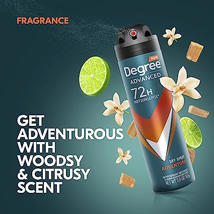 DEGREE DRY SPRAY ADVANCED 3.8OZ - ADVENTURE - Uplift Things