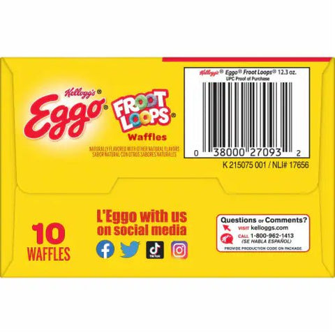 EGGO WAFFLES 12.3OZ FROOT LOOP - Kurt Supermarket