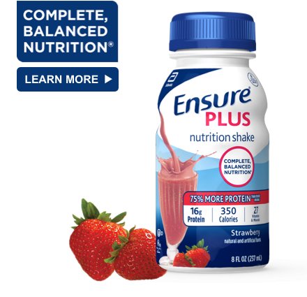 ENSURE NUTRITION SHAKE 8OZ PLUS - STRAWBERRY - Uplift Things