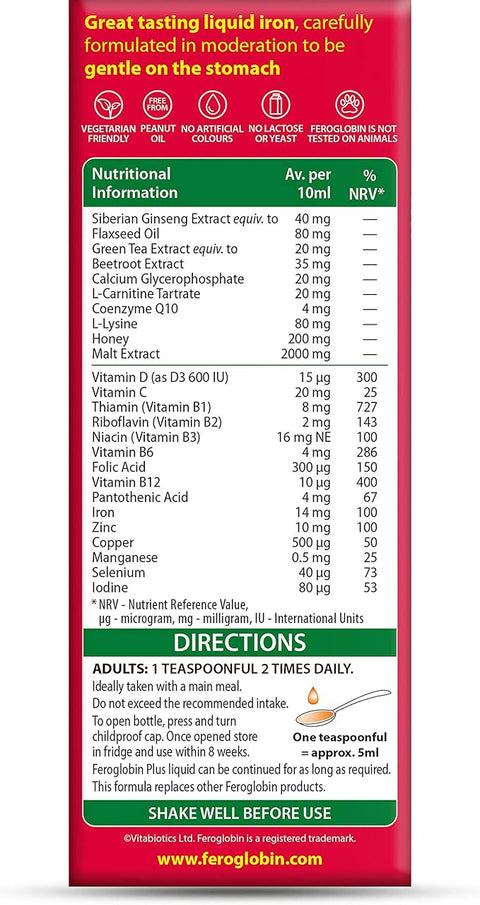 FEROGLOBIN LIQUID PLUS 200ML - Uplift Things