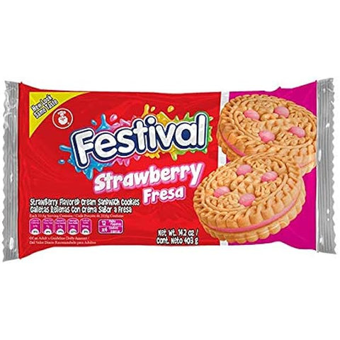 FESTIVAL COOKIES 1.3OZ - STRAWBERRY CREAM - Uplift Things