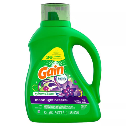 GAIN LIQUID DETERGENT 113 OZ - MOONLIGHT BREEZE - Uplift Things