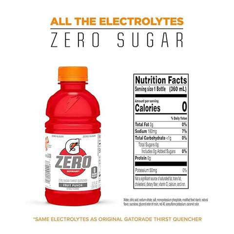 GATORADE ZERO 20 OZ - FRUIT PUNCH - Uplift Things