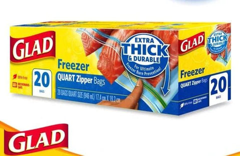 GLAD FREEZER QRT 20 BAGS - Uplift Things