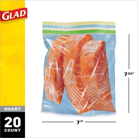 GLAD FREEZER QRT 20 BAGS - Uplift Things