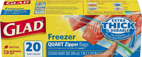 GLAD FREEZER QRT 20 BAGS - Uplift Things