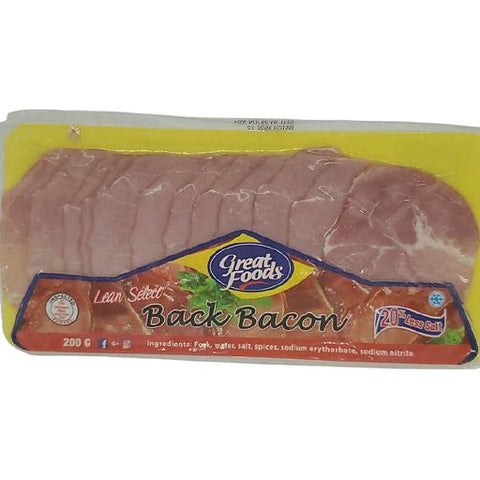 GREAT FOODS BACK BACON 200G - Uplift Things