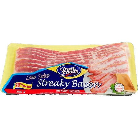 GREAT FOODS STREAKY BACON 200G - Uplift Things