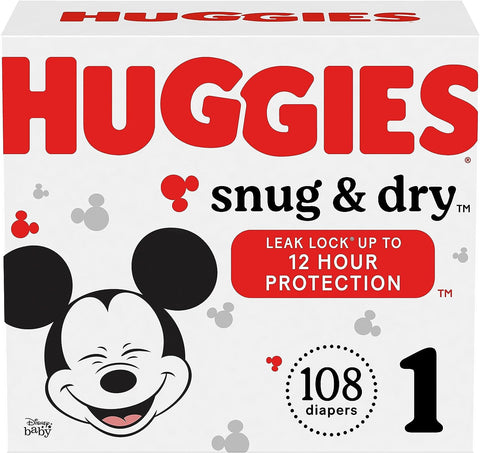 HUGGIES DIAPERS STG 1 108PCS - SNUG & DRY - Uplift Things