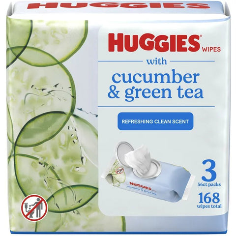 HUGGIES NATURAL CARE WIPES 168 - CUCUMBER & GREEN TEA - Uplift Things