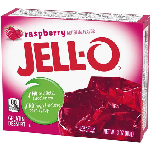 JELL-O GELATIN DESSERT MIX 3OZ - RASPBERRY - Uplift Things