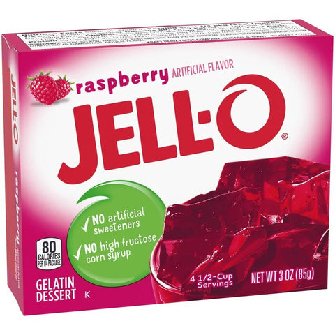 JELL-O GELATIN DESSERT MIX 3OZ - RASPBERRY - Uplift Things