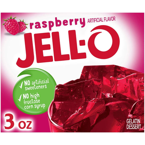 JELL-O GELATIN DESSERT MIX 3OZ - RASPBERRY - Uplift Things