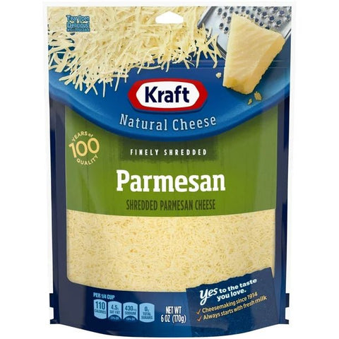 KRAFT PARMESAN FINELY SHREDDED CHEESE 6OZ - Uplift Things