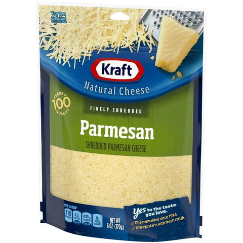 KRAFT PARMESAN FINELY SHREDDED CHEESE 6OZ - Uplift Things