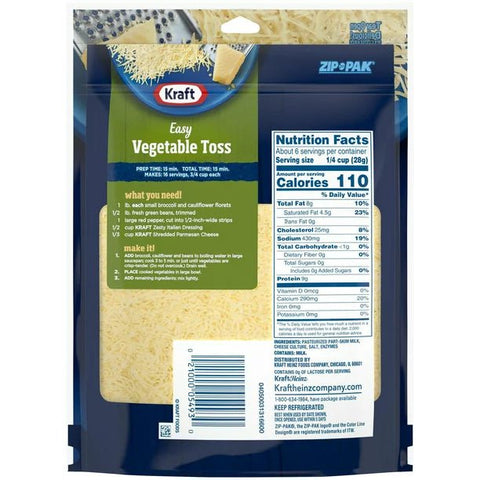 KRAFT PARMESAN FINELY SHREDDED CHEESE 6OZ - Uplift Things