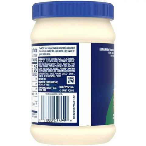 KRAFT SANDWICH SPREAD 15OZ - Uplift Things