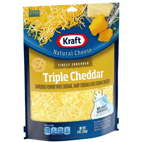 KRAFT TRIPLE CHEEDAR CHEESE 8OZ - Uplift Things