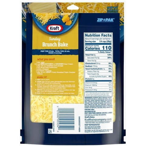 KRAFT TRIPLE CHEEDAR CHEESE 8OZ - Uplift Things