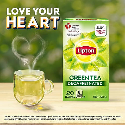 LIPTON GREEN TEA 1 OZ - DECAFFEINATED 20 BAGS - Uplift Things