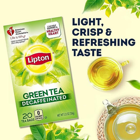 LIPTON GREEN TEA 1 OZ - DECAFFEINATED 20 BAGS - Uplift Things